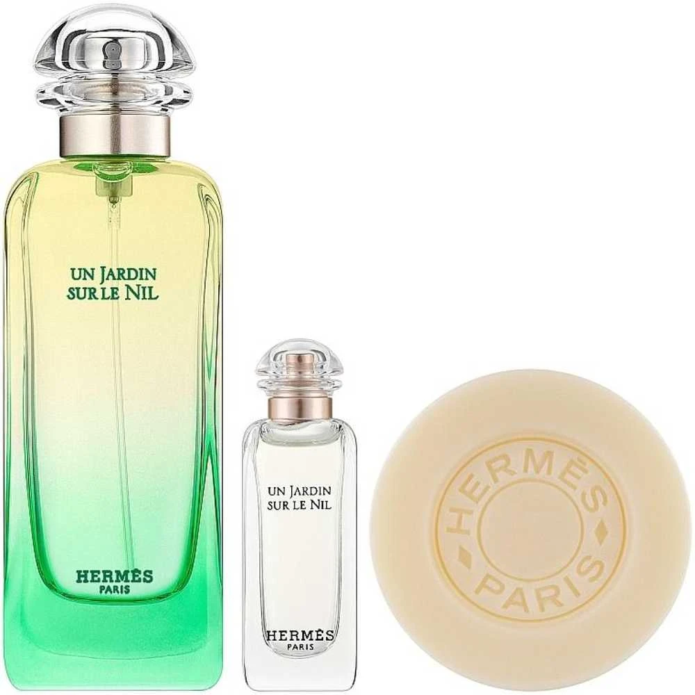 Hermes Un Jardin Sur Le Nil EDT rinkinys Unisex (EDT 100 ml + EDT 7,5 ml + parfumuotas muilas 50 g)