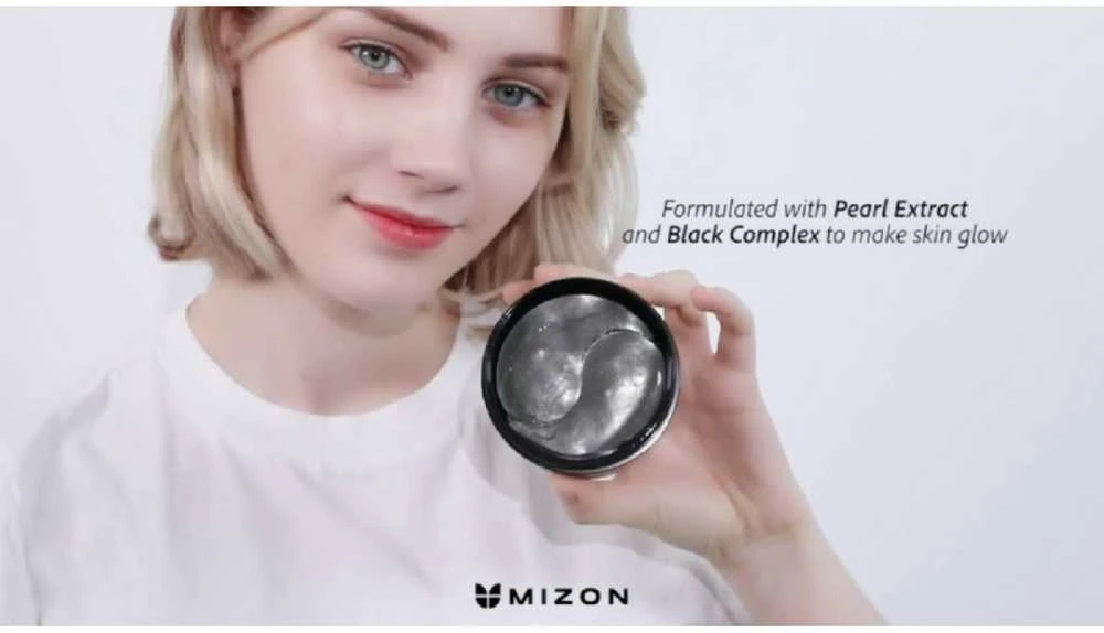 Hidrogelio paakių pagalvėlės su juodaisiais perlais Mizon Juodas Pearl Eye Gel Patch, 60 pagalvėlių