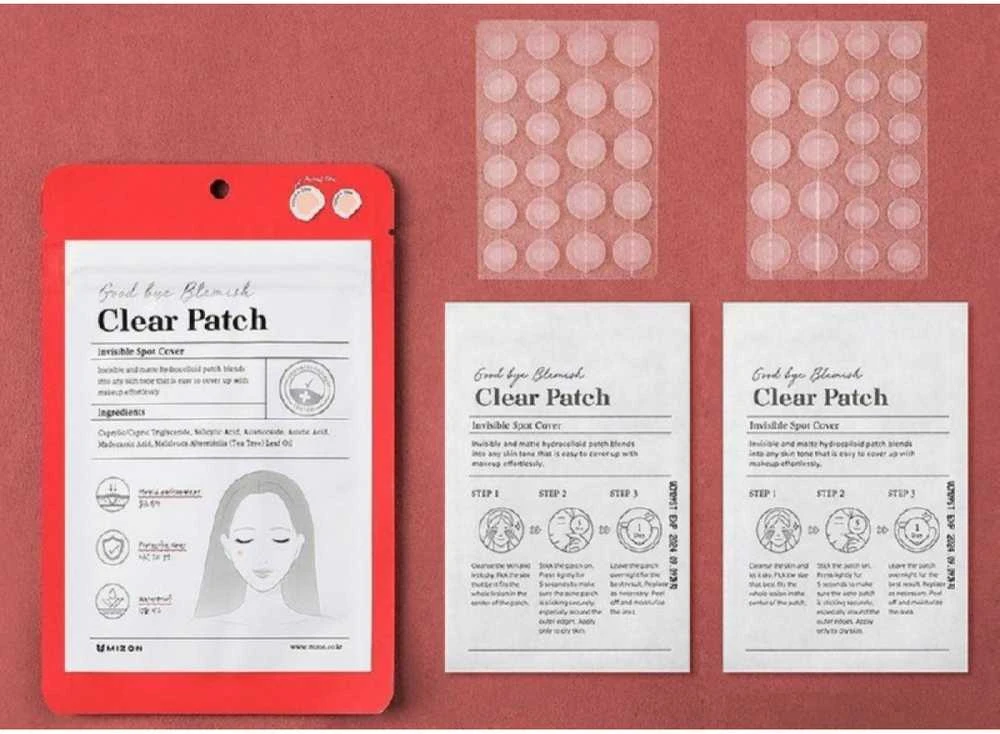 Hidrokoloidiniai, maskuojamieji pleistrai nuo spuogų Mizon Good Bye Blemish Clear Patch, pakuotėje 44 vnt.