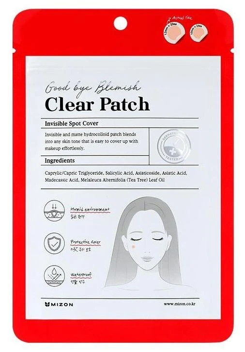 Hidrokoloidiniai, maskuojamieji pleistrai nuo spuogų Mizon Good Bye Blemish Clear Patch, pakuotėje 44 vnt.