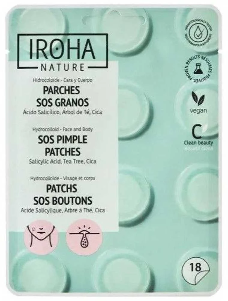 Iroha Nature Hydrocolloide Face & Body SOS Pimple Patches hidrokoloidiniai pleistrai nuo spuogų su salicilio rūgštimi, 1 vnt.