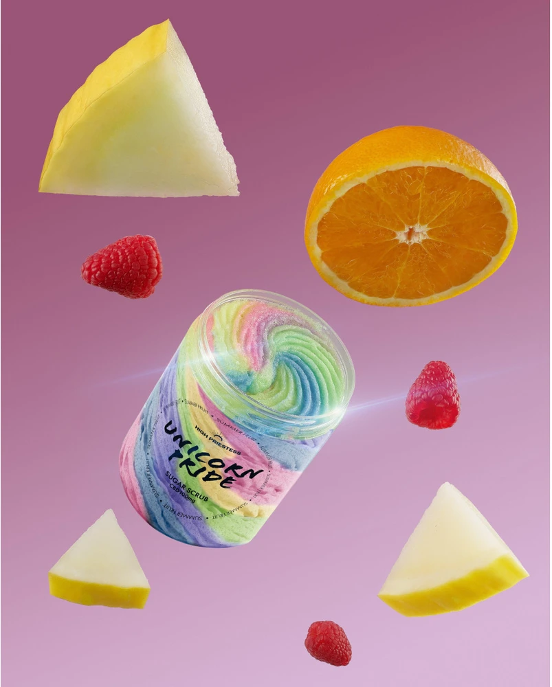 HIGH PRIESTESS Unicorn Pride Sugar Scrub kūno šveitiklis, 250 g