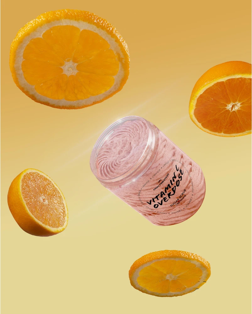 HIGH PRIESTESS Vitamin C Overdose Sugar Scrub kūno šveitiklis, 250 g