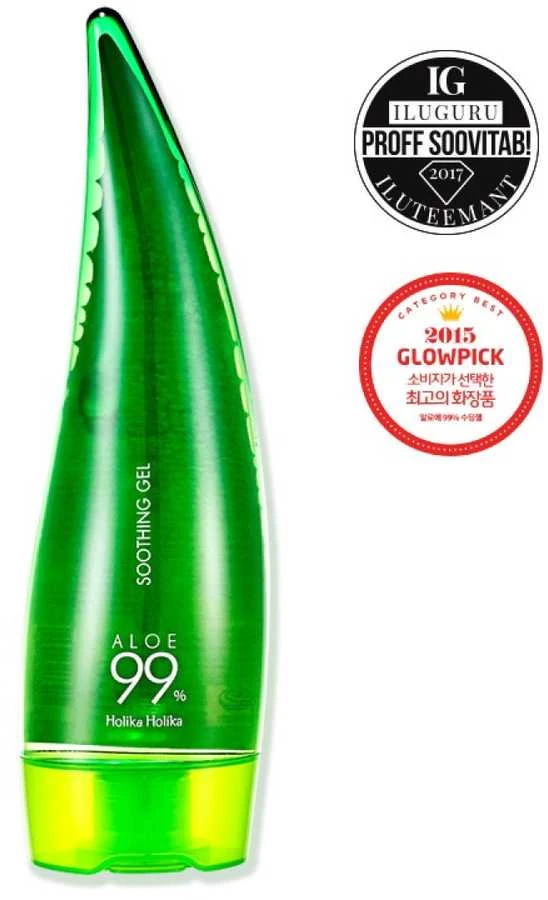 Holika Holika Aloe 99% Soothing Gel raminamasis alavijų gelis kūnui ir veido odai, 55 ml