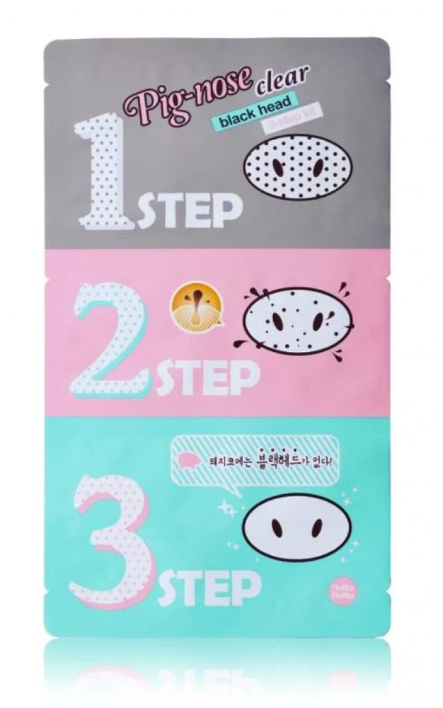 Pleistrai nuo spuogų Holika Holika Pig Clear Blackhead 3-step kit(genuine article sticker)