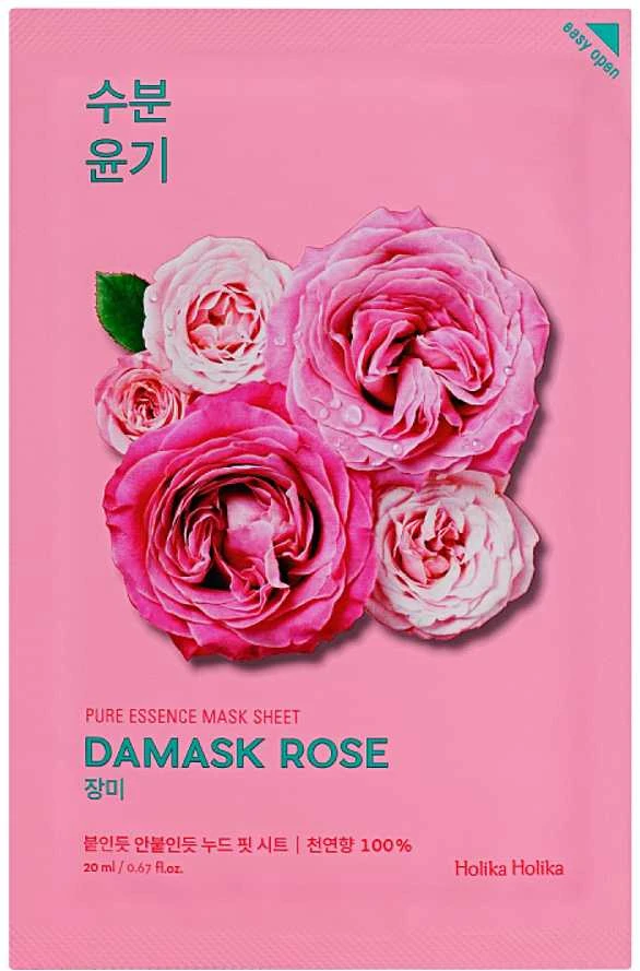 Holika Holika Pure Essence Mask Sheet - Damask Rose lakštinė veido kaukė su rožių aliejumi, 20 ml