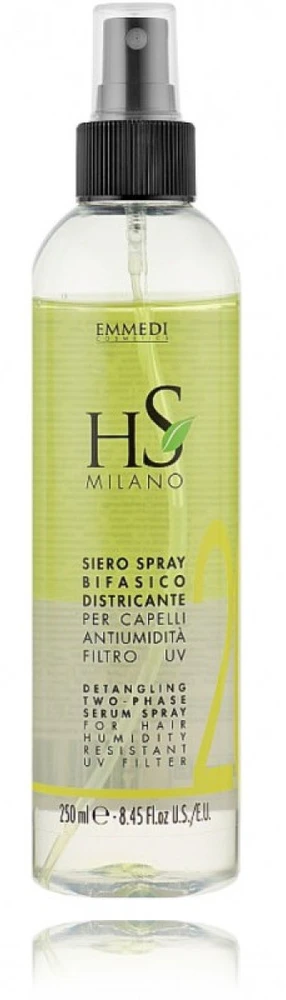 HS MILANO Detangling Two-Phase Serum Purškiklis dvifazis šukavimą lengvinantis purškiamas serumas plaukams, 250 ml