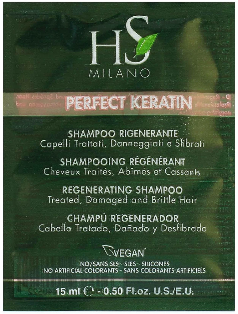 HS Milano Perfect Keratin Šampūnas Sachet šampūnas, 15 ml