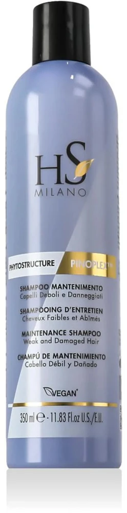 HS MILANO Phytostructure Šampūnas šampūnas nusilpusiems ir pažeistiems plaukams, 350 ml
