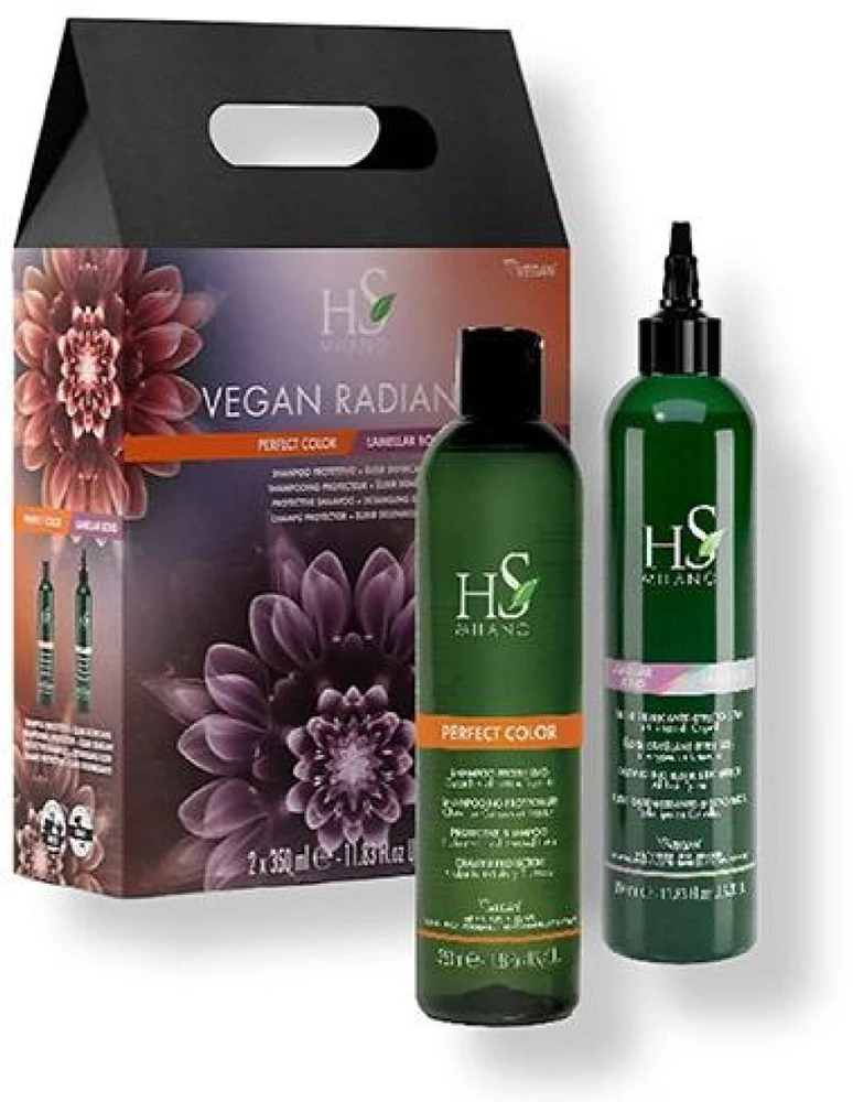 HS Milano Vegan Radiance Color Care Set dažytų plaukų priežiūros rinkinys (šampūnas, 350 ml + plaukų priežiūros priemonė, 350 ml)