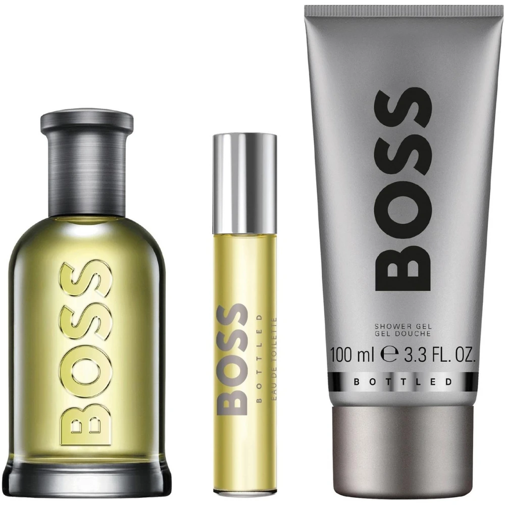 Hugo Boss BOSS Bottled rinkinys vyrams (EDT, 100 ml + EDT, 10 ml + dušo želė, 100 ml)