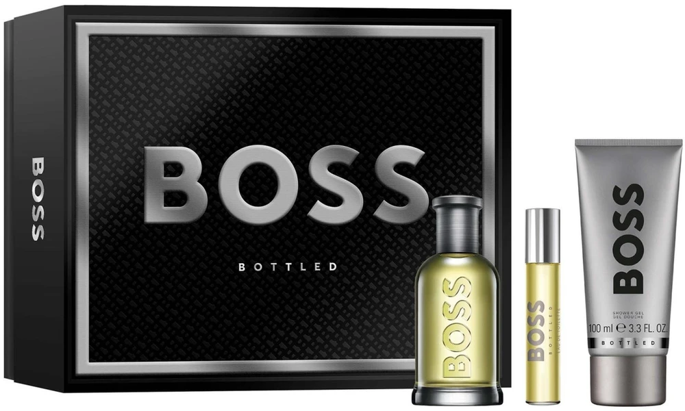 Hugo Boss BOSS Bottled rinkinys vyrams (EDT, 100 ml + EDT, 10 ml + dušo želė, 100 ml)