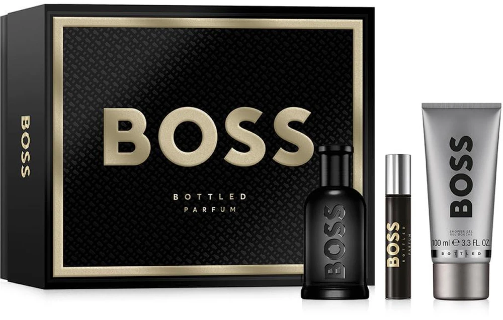 Hugo Boss BOSS Bottled Parfum Giftset rinkinys vyrams (PP kvepalai, 100 ml + PP kvepalai, 10 ml + dušo želė, 100 ml)