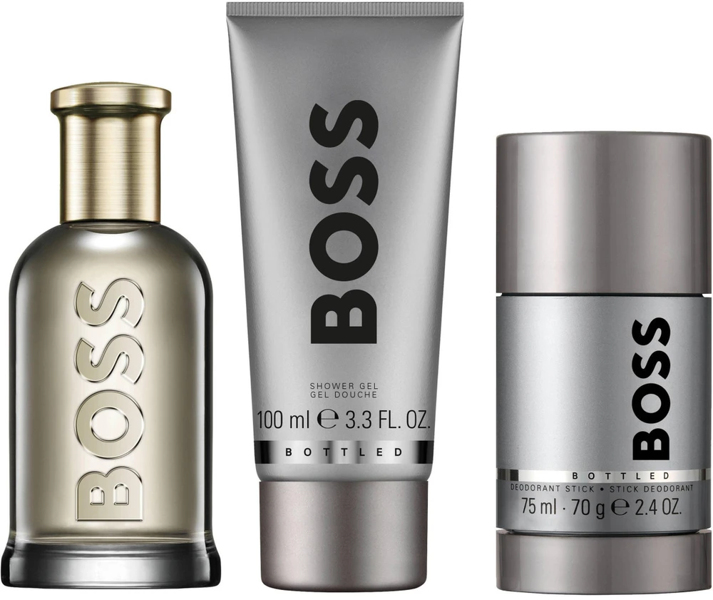 Hugo Boss BOSS Bottled rinkinys vyrams (EDP, 100 ml + dušo želė, 100 ml + dezodorantas, 75 ml)