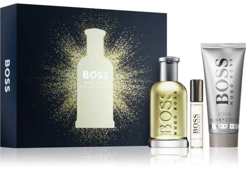Hugo Boss BOSS Bottled rinkinys vyrams (EDT, 100 ml + EDT, 10 ml + dušo želė, 100 ml)