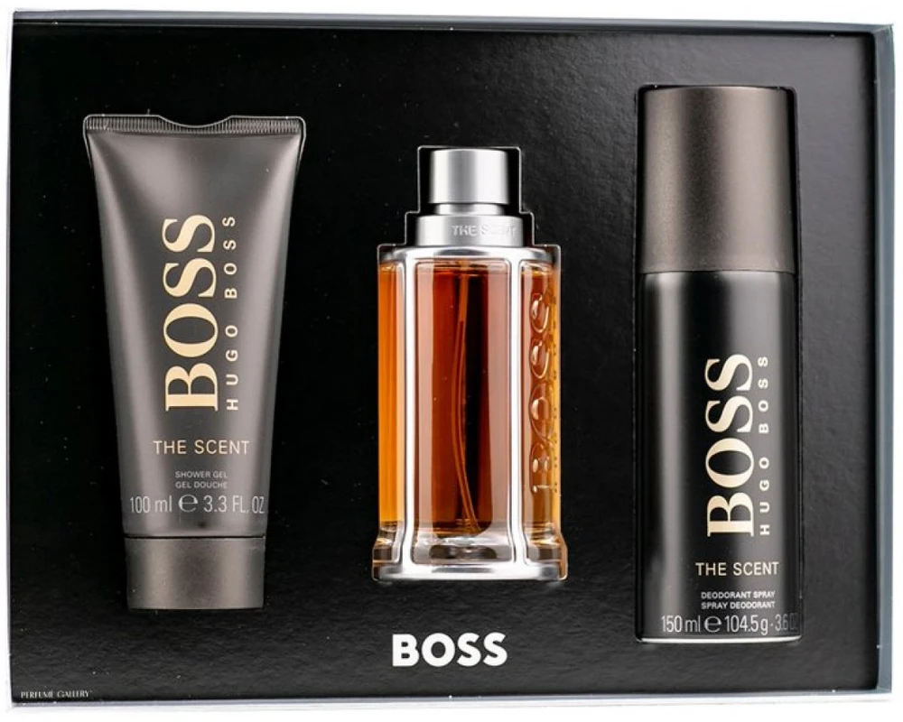Hugo Boss The Scent rinkinys vyrams (kvepalai EDT, 100 ml + dušo želė 100 ml + dezodorantas 150 ml)