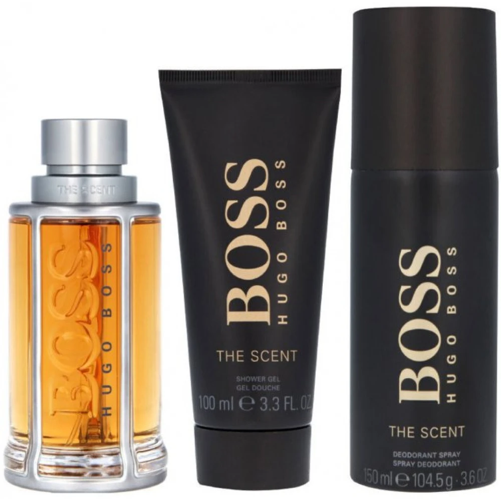 Hugo Boss The Scent rinkinys vyrams (kvepalai EDT, 100 ml + dušo želė 100 ml + dezodorantas 150 ml)