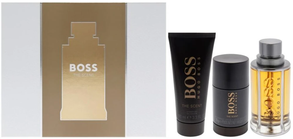 HUGO BOSS Boss The Scent rinkinys vyrams (EDT, 100 ml + dušo želė, 100 ml + dezodorantas, 75 ml)