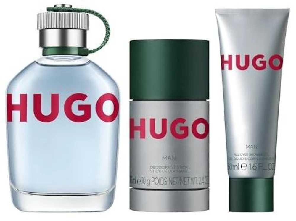 Hugo Boss HUGO Man rinkinys vyrams (EDT, 125 ml + dezodorantas, 75 ml + dušo gelis, 50 ml)