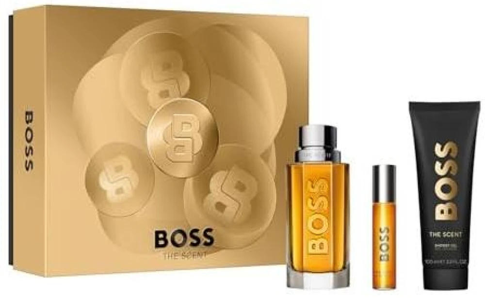 Hugo Boss The Scent Him Set rinkinys vyrams (EDT, 100 ml + EDT, 10 ml + dušo želė, 100 ml)