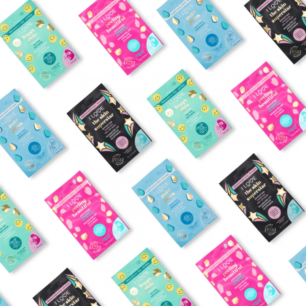 I Love Beautiful Peeling Exfoliating Strawberry Peel Mask nulupamoji veido kaukė su šveičiamuoju efektu, 10 ml