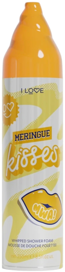 „I Love Meringue Kisses“ veganiškos drėkinamosios dušo putos be žiaurumo, 250 ml