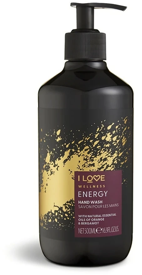 „I Love Wellness Energy“ valomasis skystas muilas rankoms su apelsinų ir bergamočių skoniu, 500 ml