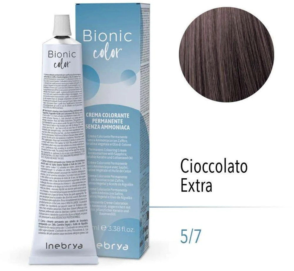 Inebrya Bionic Color profesionalūs plaukų dažai, atspalvis: 5/7 Extra Chocolate, 100 ml