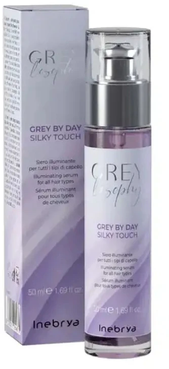 Inebrya GreyLosophy Pilkas By Day Silky Touch Serum šviesinantis serumas visų tipų plaukams, 50 ml