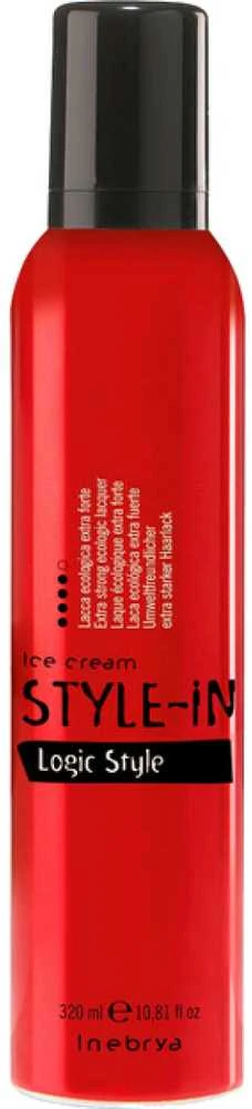 „Inebrya“ itin stiprios fiksacijos plaukų lakas „Ice Kreminis Style-In“ (Logic Style), 320 ml