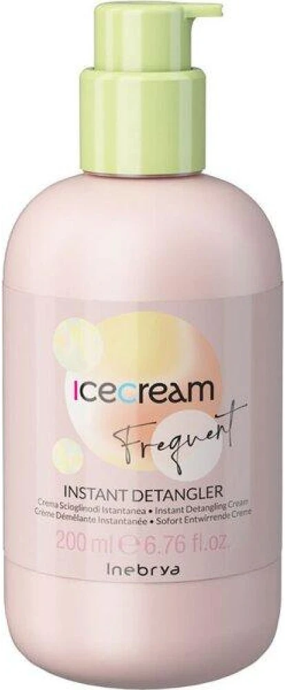 Inebrya Ice Kreminis Frequent Instant Detangler Leave-in nenuplaunamas kremas nepaklusniems plaukams, 200 ml