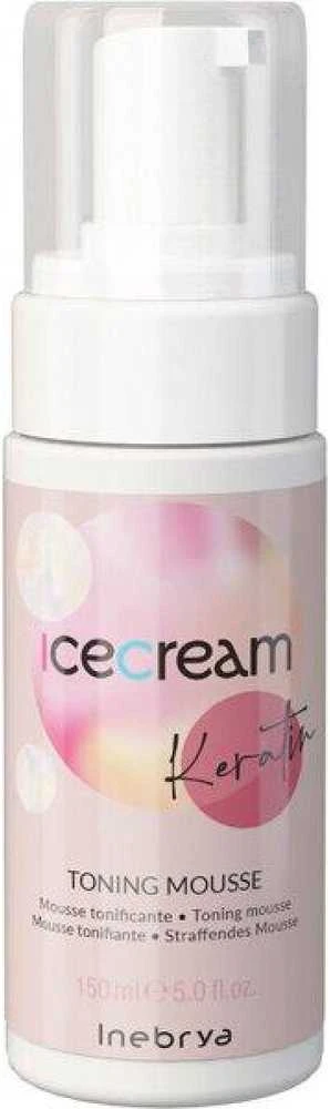 Inebrya Ice Kreminis Keratin Toning Mousse tonuojančios plaukų putos su remineralizuojančiu poveikiu, 150 ml