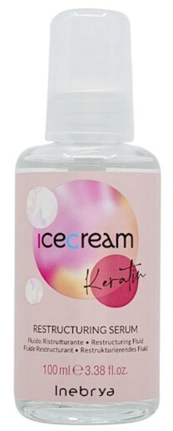 Inebrya Ice Kreminis Keratin Restructuring Serum atstatomasis plaukų serumas su keratinu, 100 ml