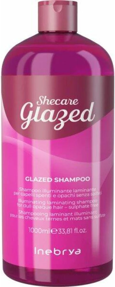 Inebrya SheCare Glazed Illuminating Laminating Šampūnas šampūnas blankiems plaukams, 1000 ml
