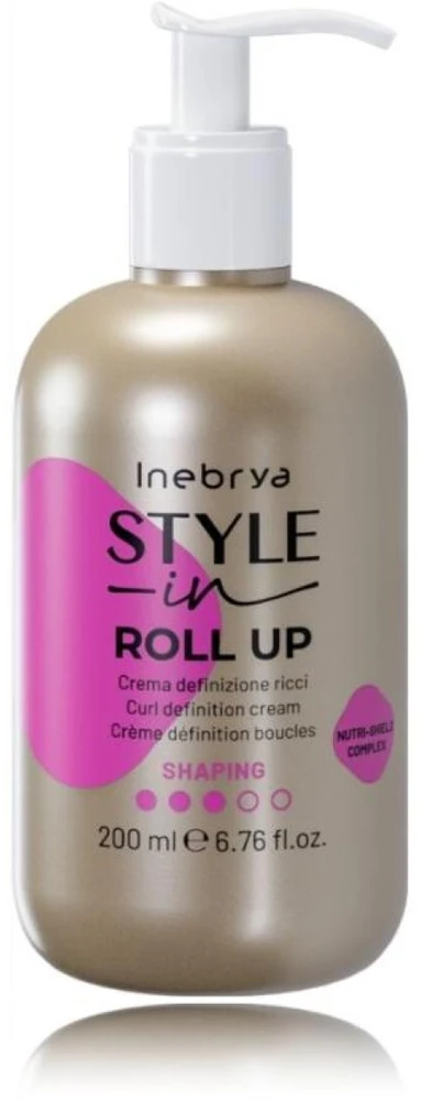Inebrya Style-In Roll Up Curl Definition Kreminis formavimo kremas garbanotiems / banguotiems plaukams, 200 ml