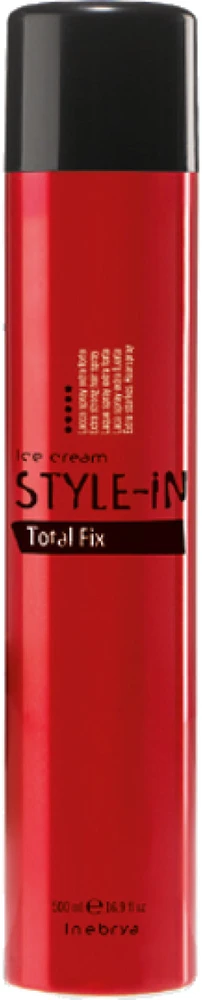 Inebrya Style-In Total Fix itin stiprios fiksacijos plaukų lakas, 500 ml