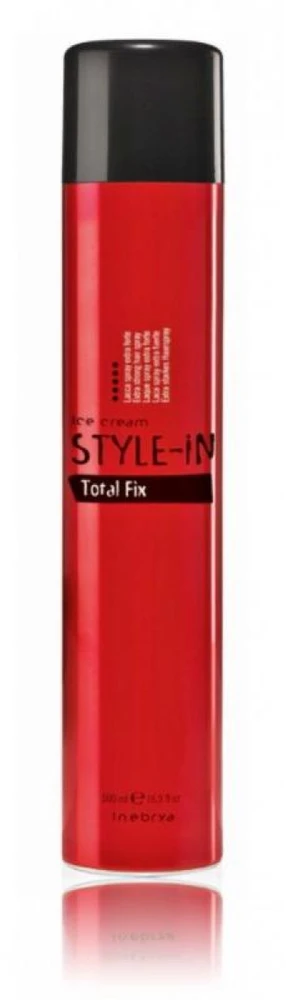 Inebrya Style-In Total Fix Plaukų lakas itin stiprios fiksacijos plaukų lakas, 500 ml