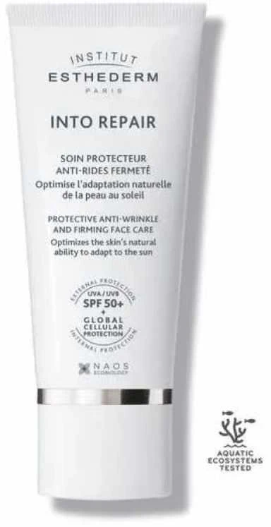 Institut Esthederm Into Repair Protectie Anti Wrinkle And Firming Face SPF 50+ apsauginis veido kremas nuo saulės, 50 ml