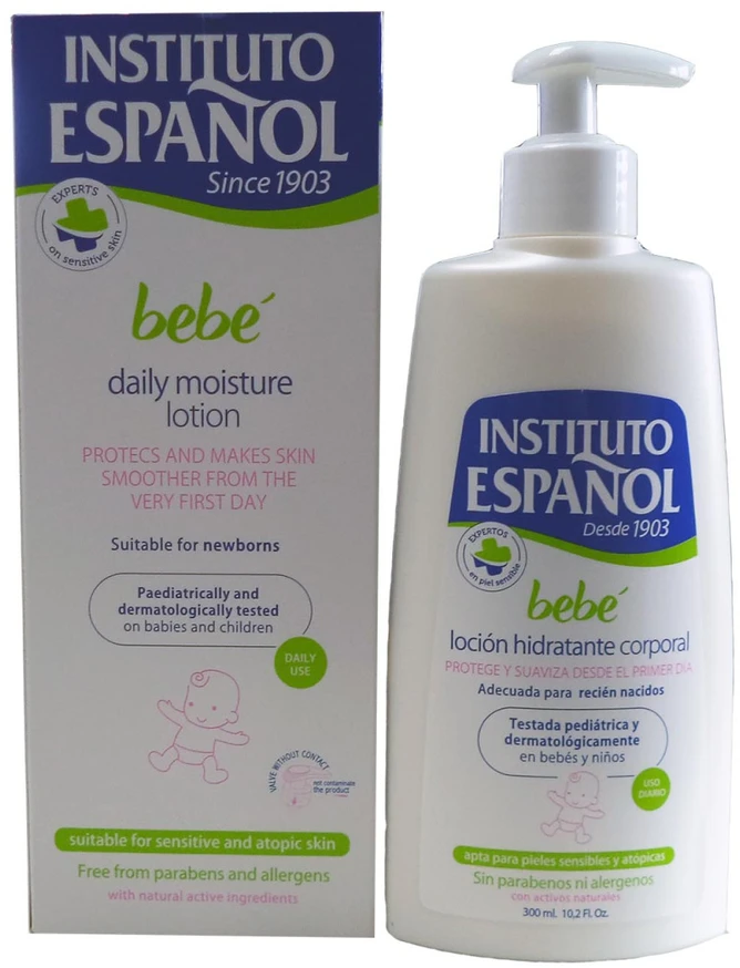 Instituto Español Kūdikių drėkinamasis kūno losjonas naujagimių jautriai odai be alergenų 300ml