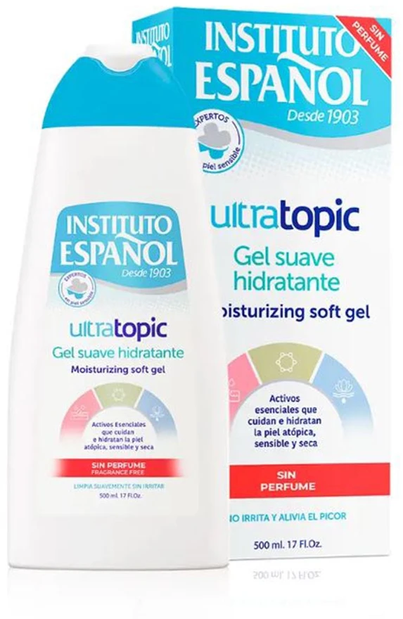 Instituto Español Ultratopic Gel Hidratante Suave Sin Perfume, 500 ml