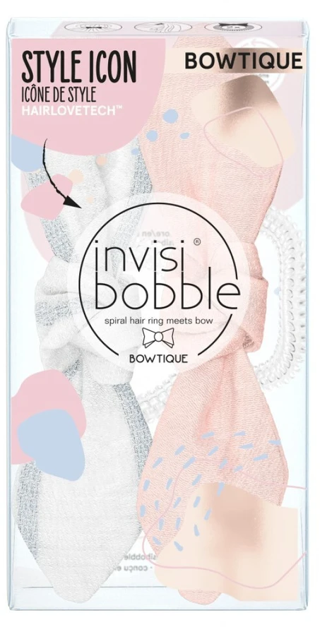 Invisibobble plaukų juosta su kaspinu Bowtique Duo Nordic Breeze Summer Lemming Go 2 vnt.