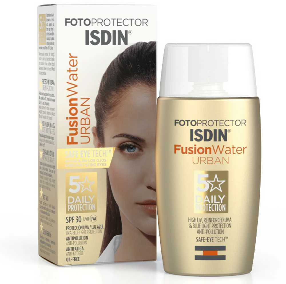 "Isdin Fusion Vanduo Urban Spf 30" Fotoapsauga nuo salės spindulių 50ml