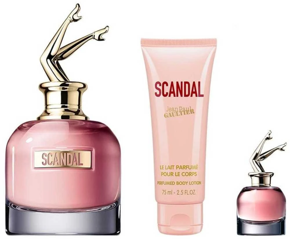 Jean Paul Gaultier Scandal rinkinys moterims (EDP, 80 ml + EDP, 6 ml + kūno losjonas, 75 ml)