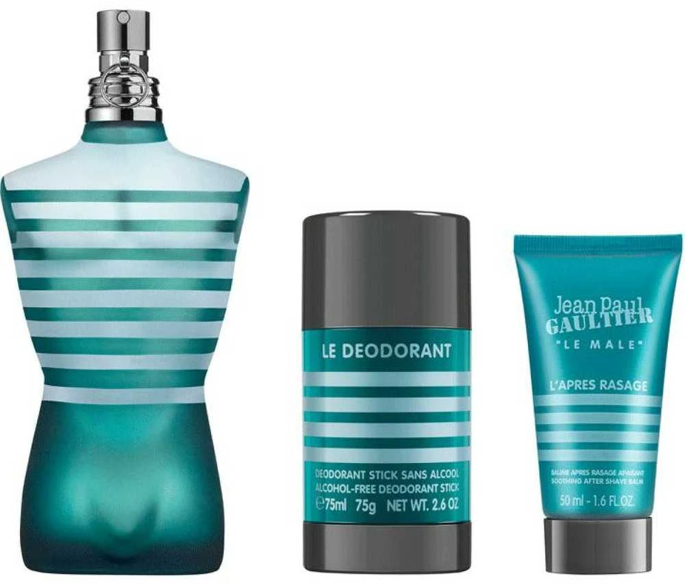Jean Paul Gaultier Le Male rinkinys vyrams (EDT, 125 ml + balzamas po skutimosi, 50 ml + dezodorantas, 75 g)