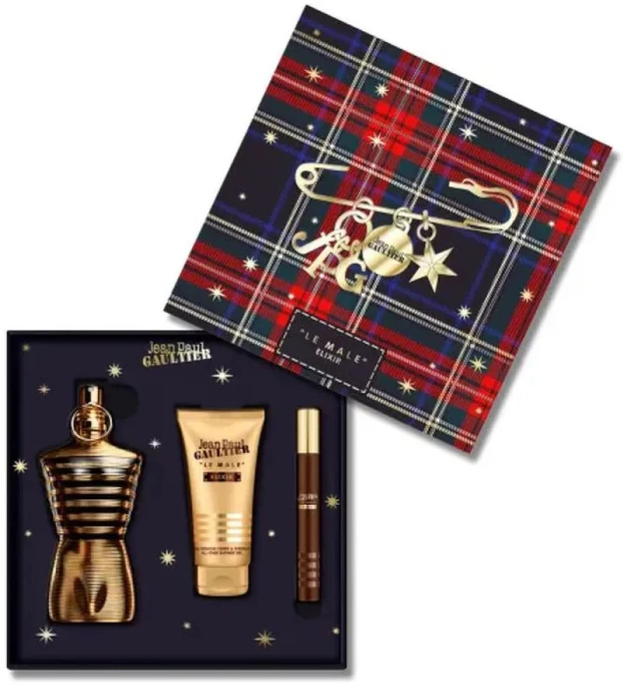 Jean Paul Gaultier Le Male Eliksyras rinkinys vyrams (PP kvepalai, 125 ml + dušo želė, 75 ml + PP kvepalai, 10 ml)