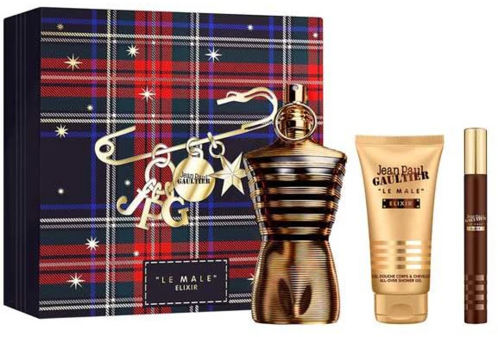 Jean Paul Gaultier Le Male Eliksyras rinkinys vyrams (PP kvepalai, 125 ml + dušo želė, 75 ml + PP kvepalai, 10 ml)