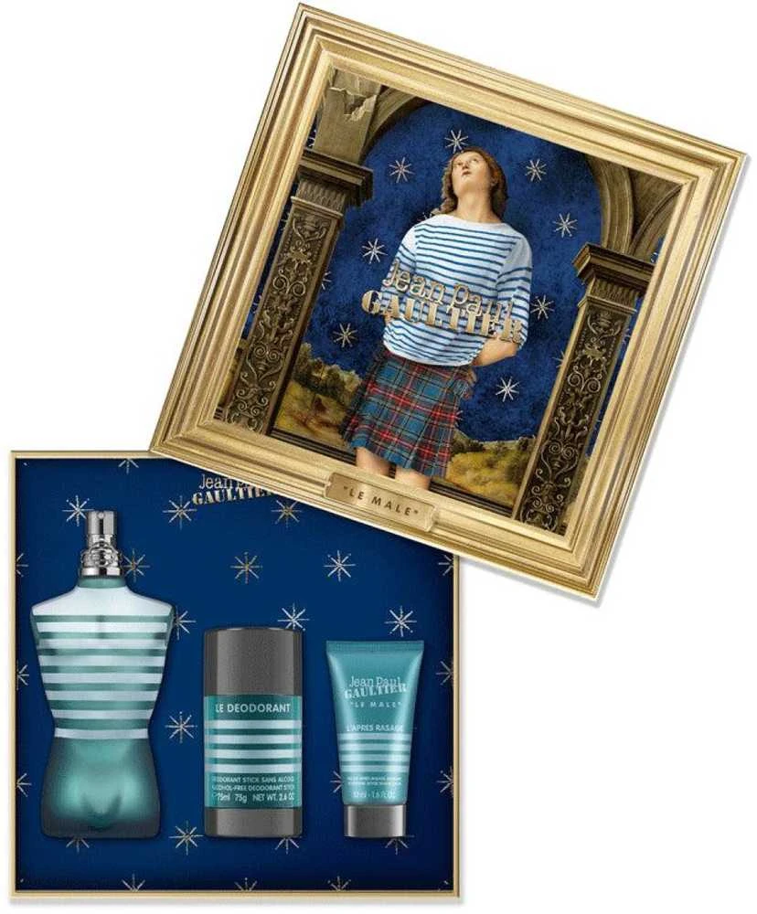 Jean Paul Gaultier Le Male rinkinys vyrams (EDT, 125 ml + balzamas po skutimosi, 50 ml + dezodorantas, 75 g)