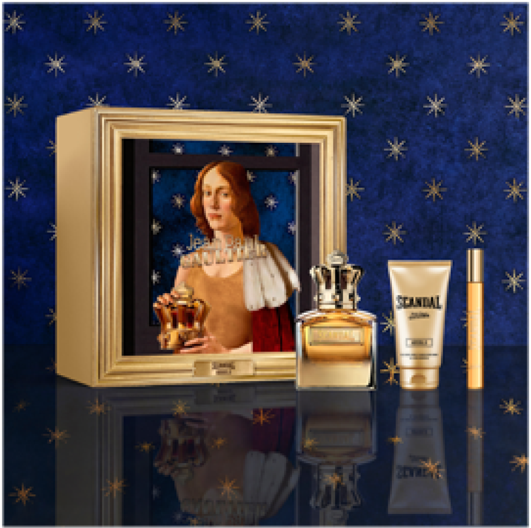 Jean Paul Gaultier Scandal Absolu Parfum Concentré Pour Homme rinkinys vyrams (PP kvepalai, 100 ml + dušo želė, 75 ml + PP kvepalai, 10 ml)
