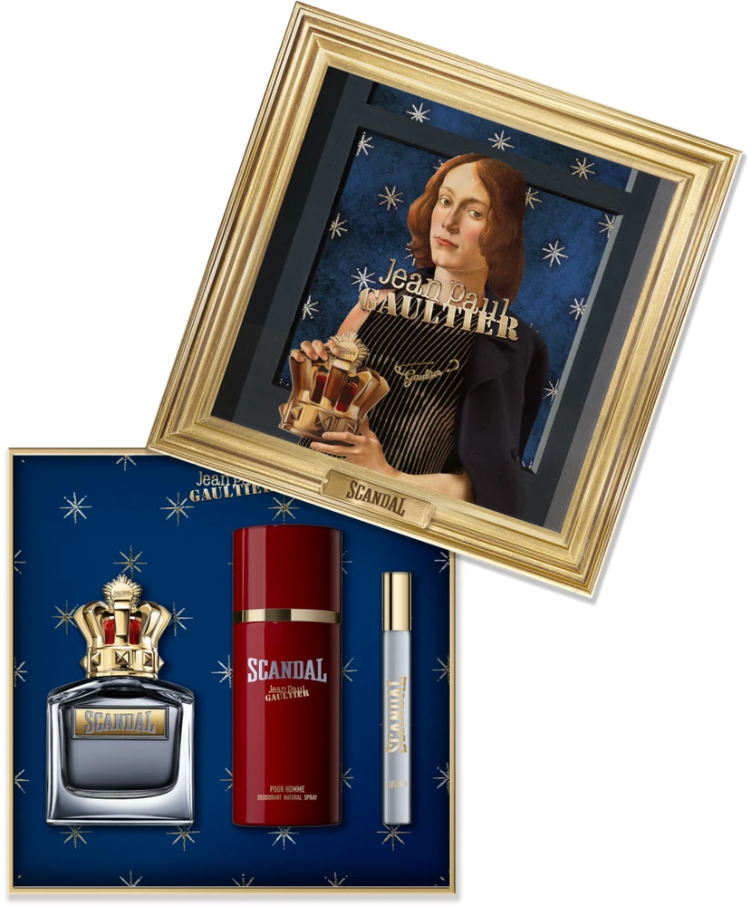 Dovanų rinkinys vyrams Jean Paul Gaultier Scandal Pour Homme (EDT, 100 ml + dezodorantas, 150 ml + EDT, 10 ml)