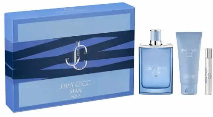 Jimmy Choo Man Aqua Eau De Toilette Purškiklis, 100 ml Set 3 Pieces